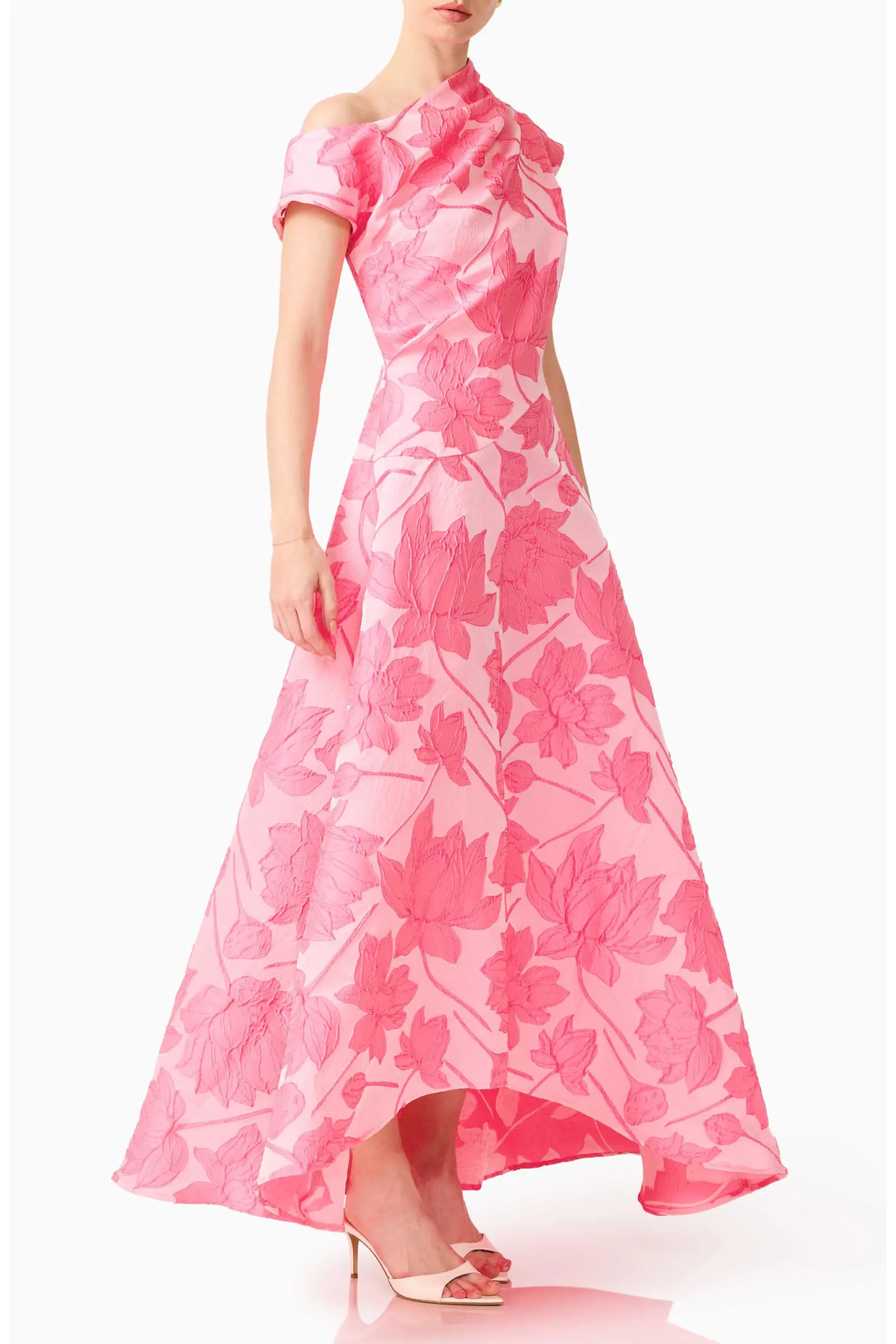 Dionne Floral Jacquard Asymmetric Gown (Women) | Nordstrom | Nordstrom
