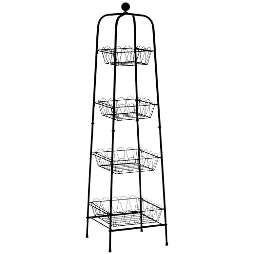 4-Tier Metal Basket Stand for Storage and Organization | Amazon (US)