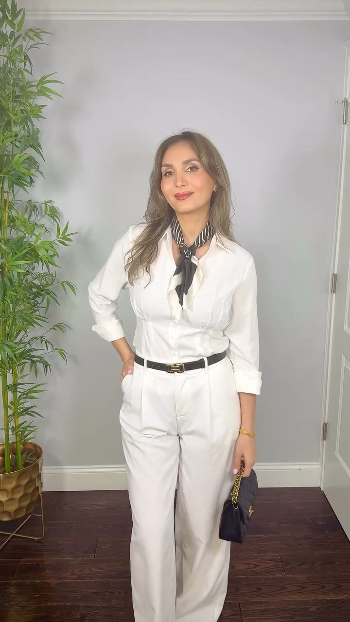 1 Scarf. 3 Ways. Which one are you? 👇

One silk scarf can completely transform an all-white outfit.

✨ Look 1: Waist wrap
✨ Look 2: Neck scarf
✨ Look 3: Scarf top

Which one would you wear—1, 2, or 3? 🤍
Save this for your next summer outfit.

‎یک روسری، سه استایل. 🤍
‎۱. دور کمر
‎۲. دور گردن
‎۳. تاپ

‎شما کدوم استایل رو بیشتر دوست دارید؟ ۱، ۲ یا ۳؟ ✨

#scarf #silkscarf #scarffashion #summerstyle #styleinspo