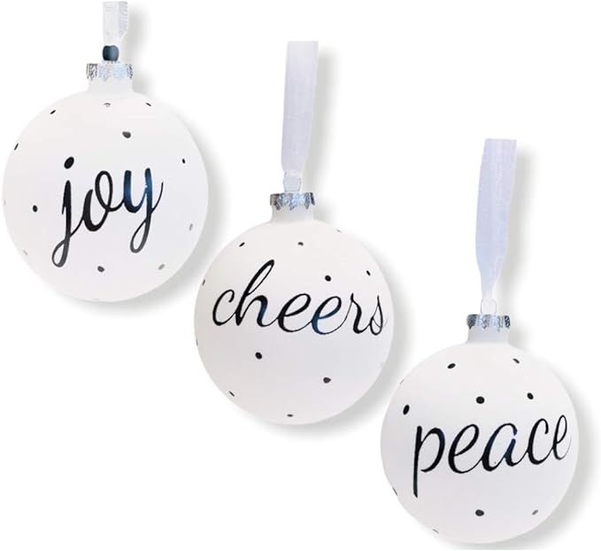 Nature's Nectar 3-Pack Christmas Ornaments Joy Cheers Peace Bulb Balls - Christmas Ornament Tree ... | Amazon (US)