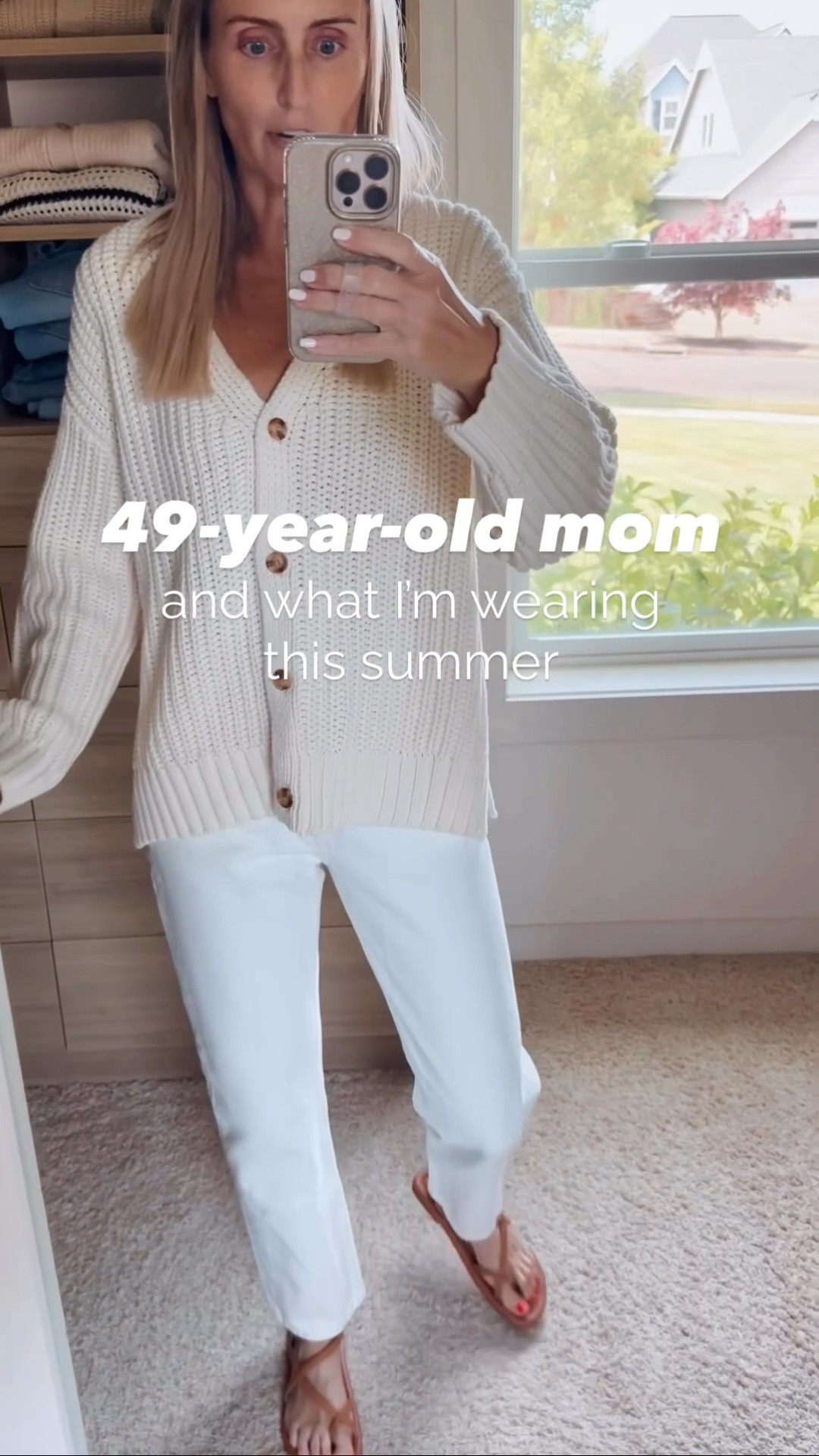 Mom summer outfits, denim, denim shorts, loungewear, workout, sneakers, sandals. 5’8” size 27 & small. Sized down in Agolde jeans  

#LTKShoeCrush #LTKOver40 #LTKSummerEdit