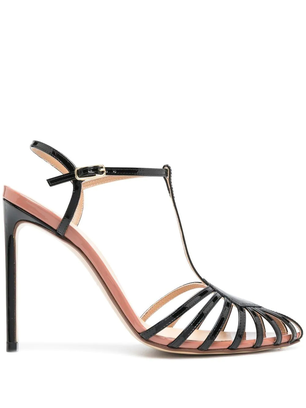 Francesco Russo pointed strap-detail 105mm sandals - Black | Farfetch Global