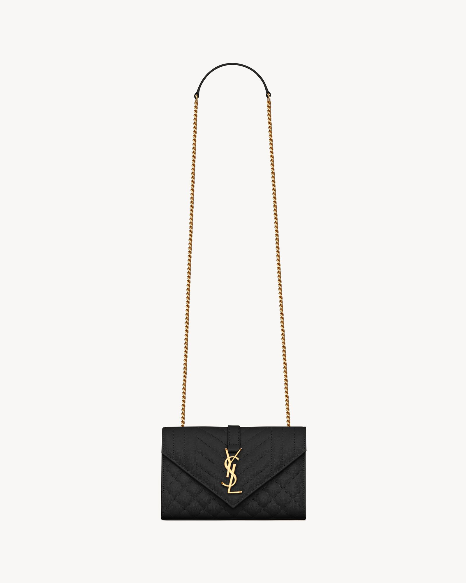 envelope small in quilted grain de poudre embossed leather | Saint Laurent Inc. (Global)