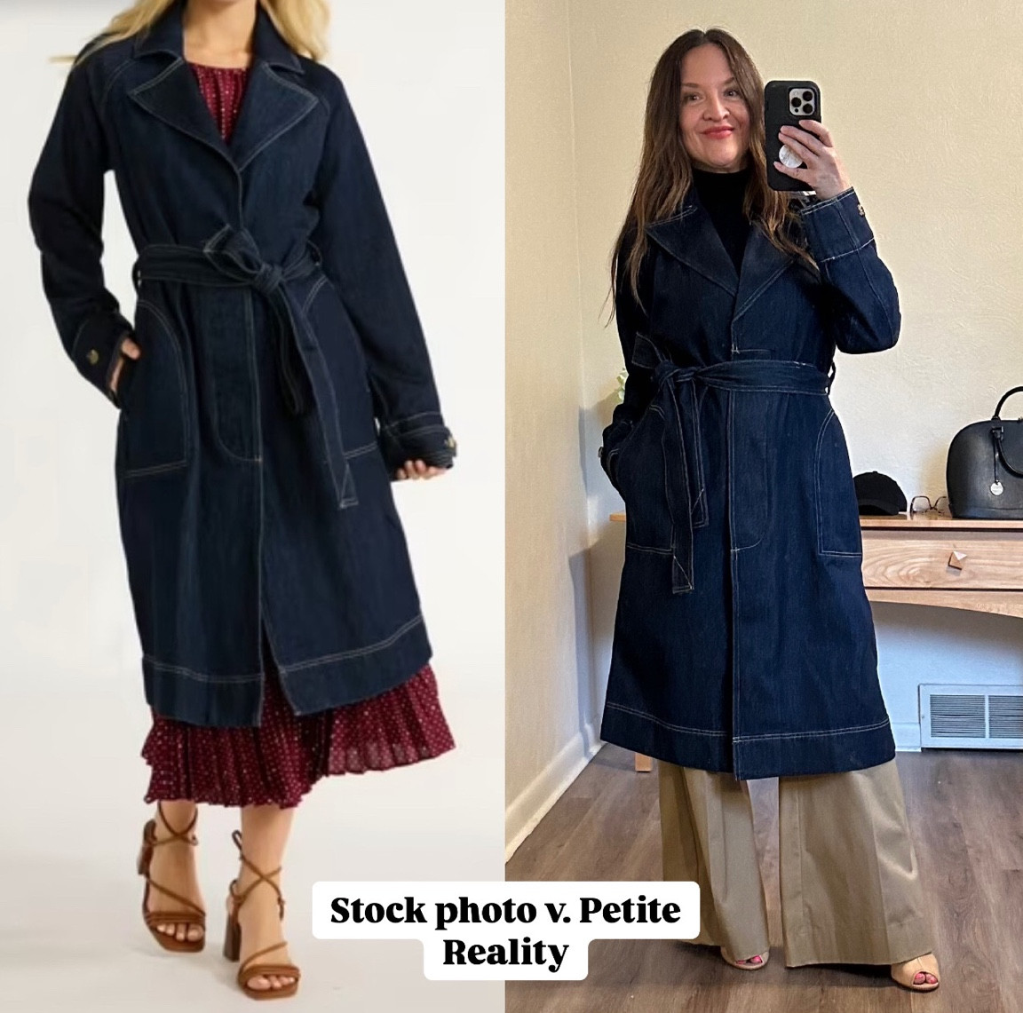 This is my “looks expensive but is under $50” fall coat series. All in XS sizing and fits me perfectly. All from Walmart. Very impressed with the fit and the quality of these jackets/coats. 

This one here is the belted long denim
cotton trench coat. Size XS. I am 5‘1“ and 118 pounds. 

#agelesspetitestyle #petite #ageless #petitestyle #petitefashion #fall #coats #jackets #fallcoats #falljackets #casual #everyday #walmart #denimjacket #trenchcoat #falloutfits

#LTKFindsUnder50 #LTKSeasonal #LTKOver40