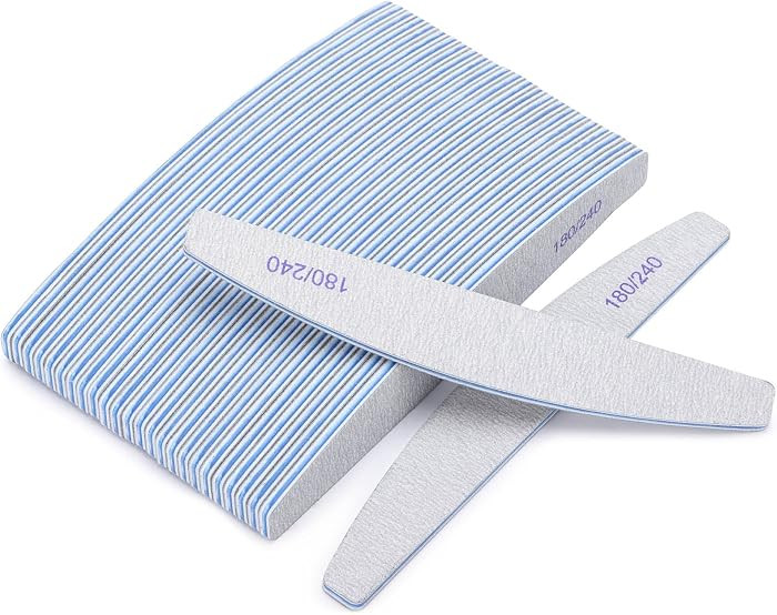 25 Pieces 180/240 Grit Nail Files for Natural Nails, Fingernail Files Double Sided Emery Boards f... | Amazon (US)