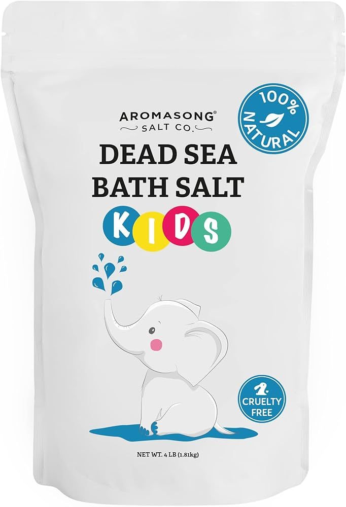 Aromasong Dead Sea Salt for Kids Bath Soak, 4 Lbs. Fine Grain Large Bulk resealable Pack, 100% Pu... | Amazon (US)