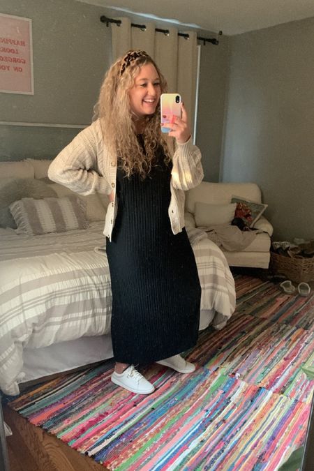 Size large in the maxi dress
Sweater from TJMaxx!
