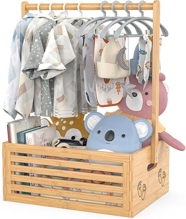 Baby Shower Crate Closet, Baby Baskets with Hangers Handle, Baby Crate Box for Baby Shower, Welco... | Amazon (US)