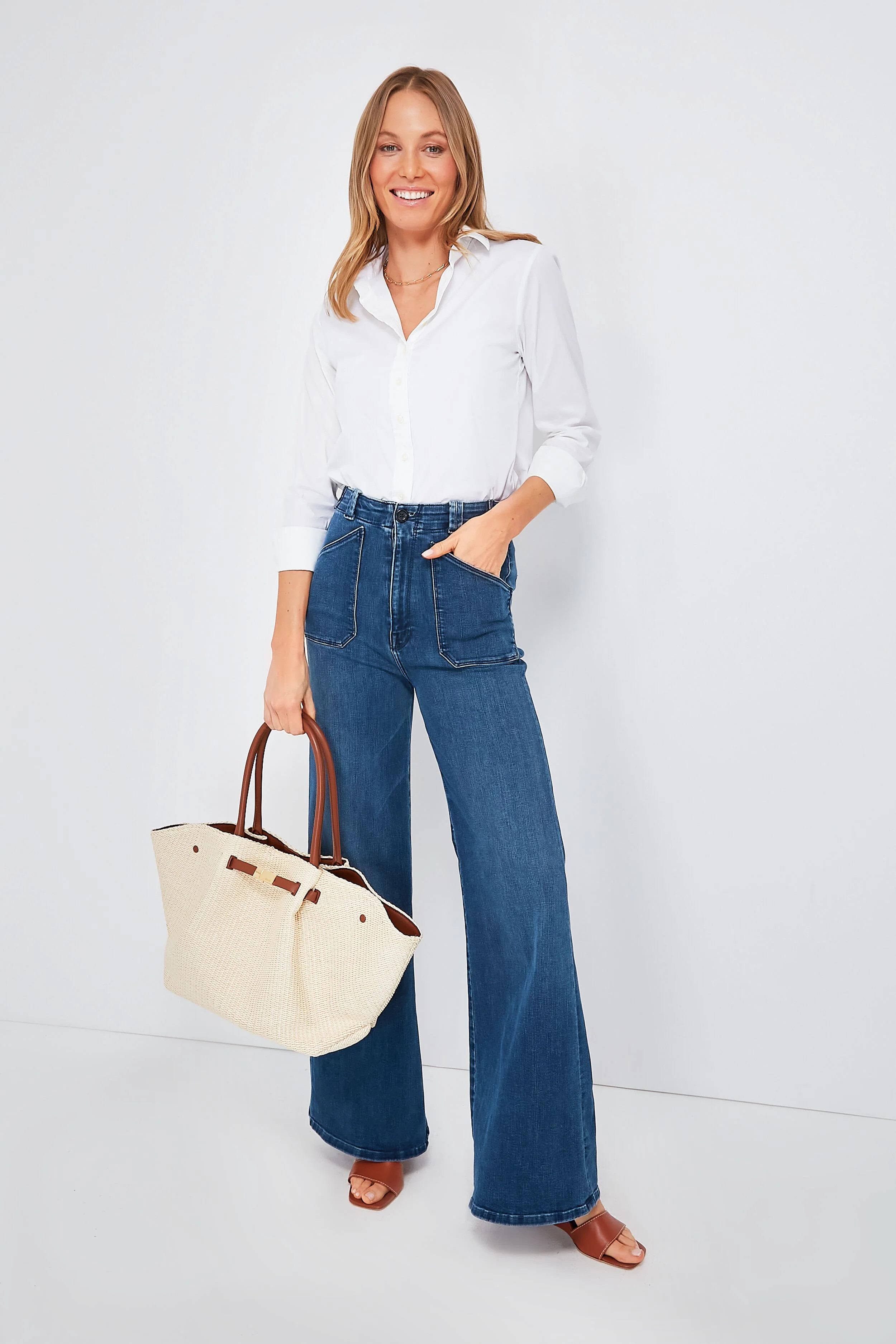 White Long Sleeve Essentials Shirt | Tuckernuck (US)