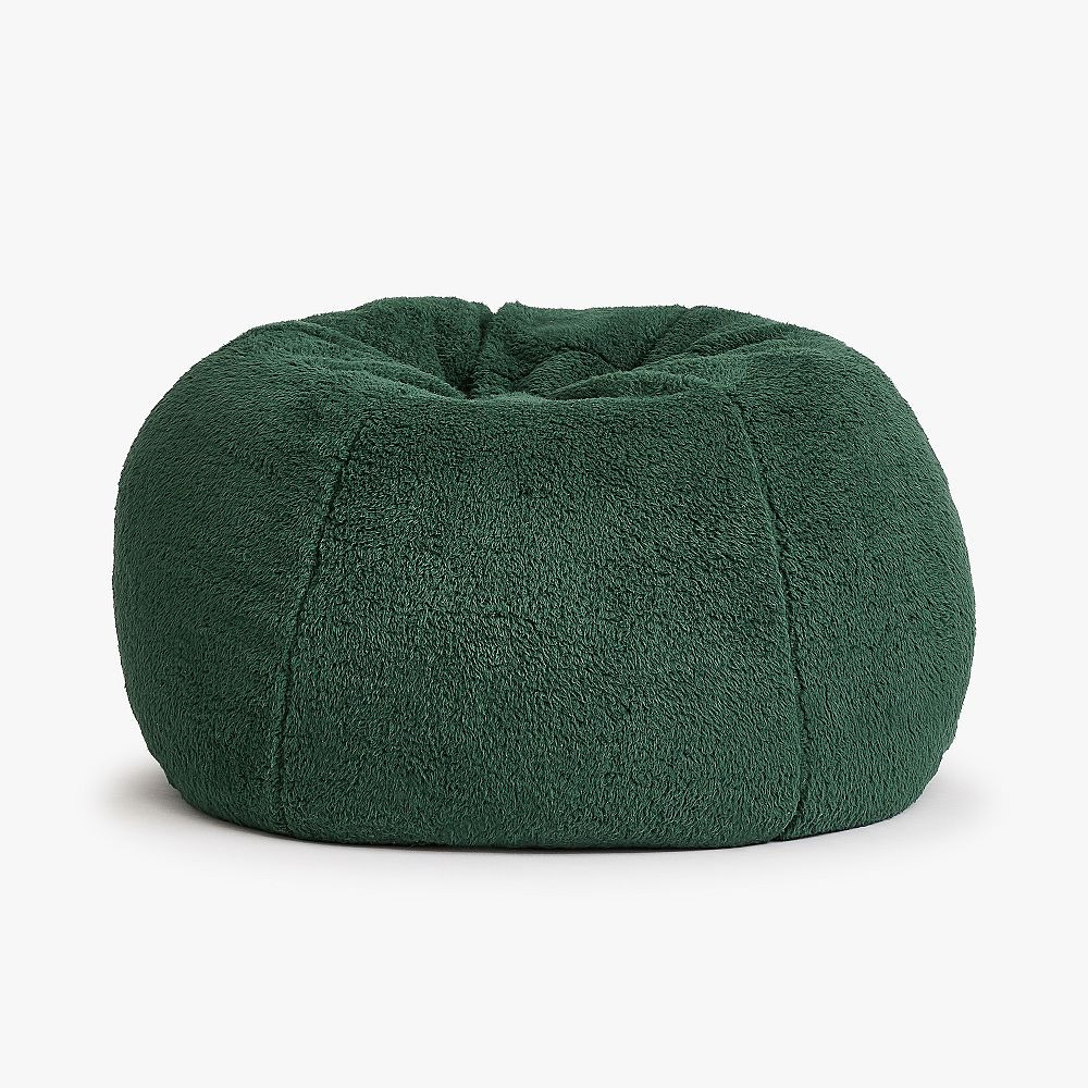 Large Sherpa Forest Green Bean Bag Chair | Pottery Barn Teen