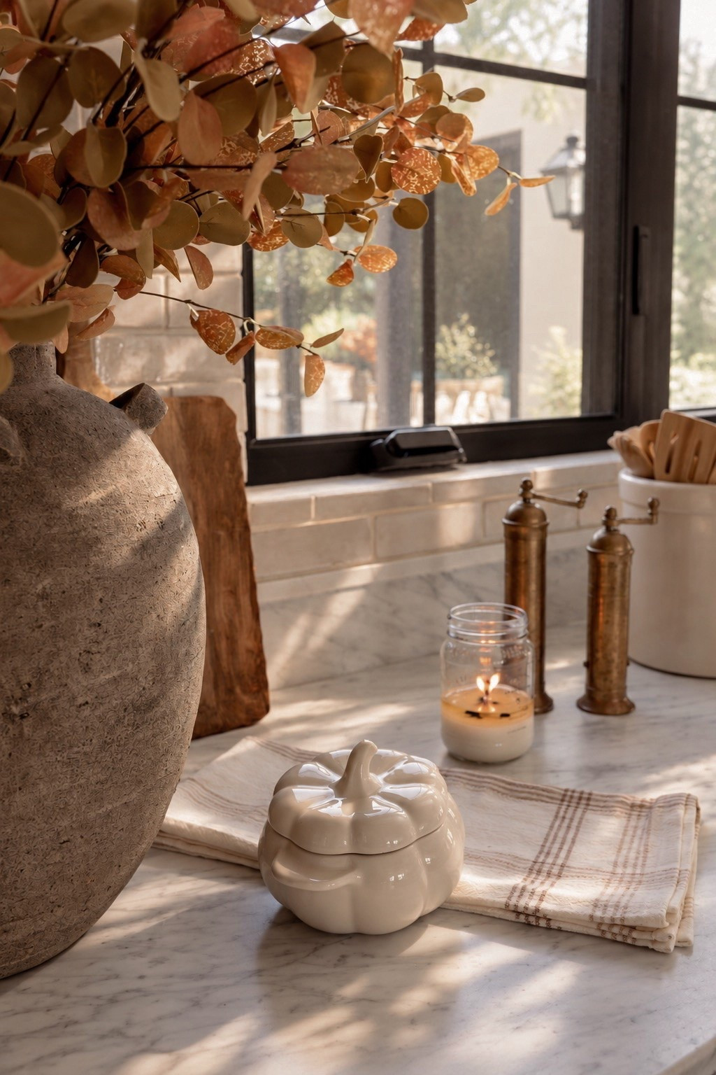 Fall kitchen styling 🍂 Simple seasonal details like warm fall stems, a pumpkin cocotte, and a plaid kitchen towel make the kitchen feel cozy without overdoing it. Linking these neutral fall kitchen decor finds and more of my favorite pieces for an easy autumn refresh.

#FallKitchen #FallKitchenDecor #FallHomeDecor #NeutralFallDecor #KitchenDecor #FallDecorIdeas #AutumnHome

#LTKHome #LTKSeasonal