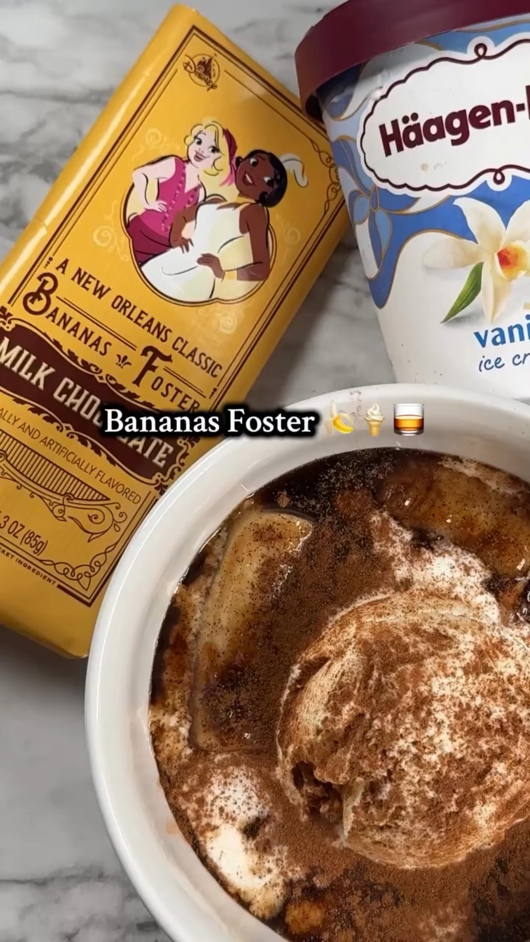 Inspired by @brennansnola this Bananas Foster is a love letter to New Orleans flavor! Buttery caramelized bananas flambéed to perfection and topped with @haagendazs_us vanilla ice cream.
 
I used Brennan’s Recipe from their site but added vanilla bean paste, more cinnamon, and adjusted some of the other ingredient amounts.
 
Ingredients
4 Tablespoons butter
1/4 cup dark brown sugar
1 Tablespoon @nielsenmassey vanilla bean paste
1 teaspoon cinnamon
1 ½ ounces banana liqueur @dekuypercocktails 
1 ½ ounces aged rum
2 bananas 

Combine butter, brown sugar, cinnamon, and vanilla bean paste in a pan.

As the butter melts under medium heat, add the banana liquor and stir to combine.

As the sauce starts to cook, peel and add the bananas to the pan.

Cook the bananas until they begin to soften (about 1-2 minutes) Glaze each banana with the sauce. 

Add the rum and use a long lighter to ignite. (Make sure to stir the sauce to ensure that all of the alcohol cooks out.)

Top cooked bananas with the sauce from the pan, vanilla ice cream of choice, and a dash of cinnamon. Enjoy! 🍌🍦🥃
 
#bananasfoster #bananadessert #nolafood #nolafoodie #nola

#LTKSeasonal #LTKvlog #LTKfoodie