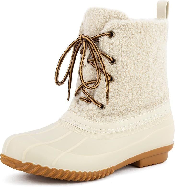 Amazon.com | MaxMuxun Women's Winter Snow Boots Waterproof Insulated Rain Boots Shearling Faux Fu... | Amazon (US)