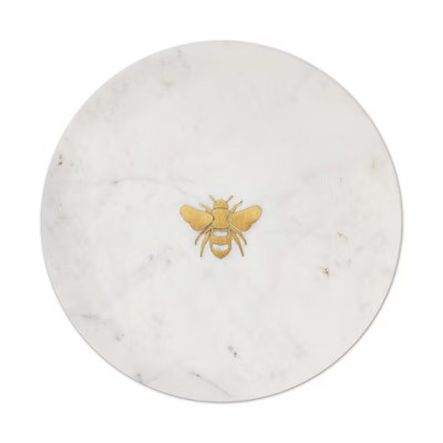 Tag Bee Inlay Marble Serving Board - Elegant White Multi Serving Tray for Spring & Summer - Hand Wash Only, 12" x 12" | Target
