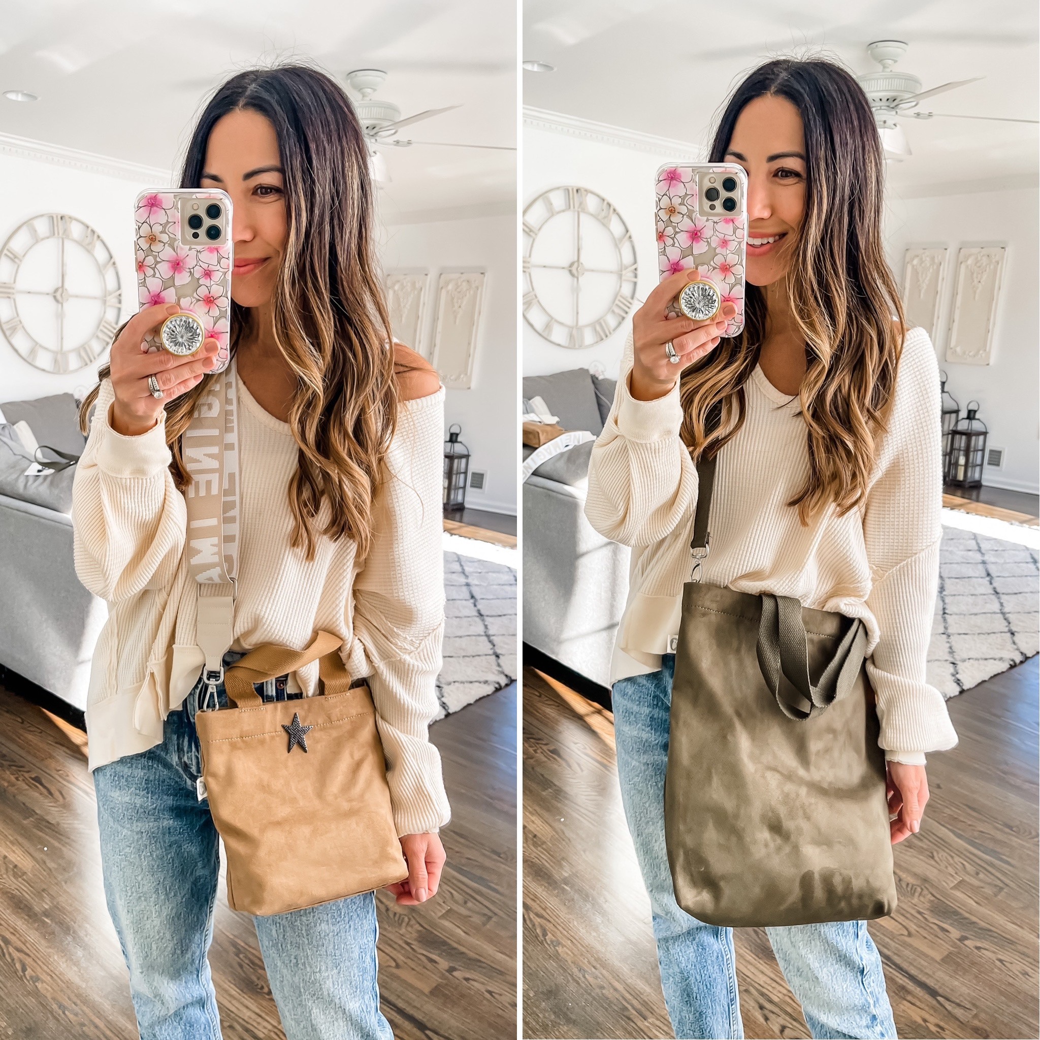 Midi Town Crossbody Bag: Mocha Vegan Suede - Perfect for Fall