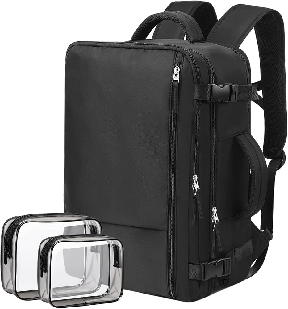 Hanples Large Travel Laptop Backpack for Women Men Black | Amazon (US)