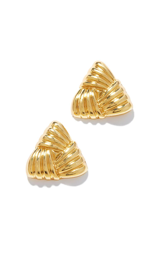 Miss Lola | Stacy Gold Statement Triangle Earring | MISS LOLA