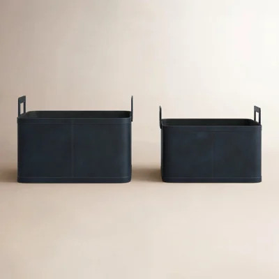Handmade Genuine Leather Storage Bin Set | Wayfair North America