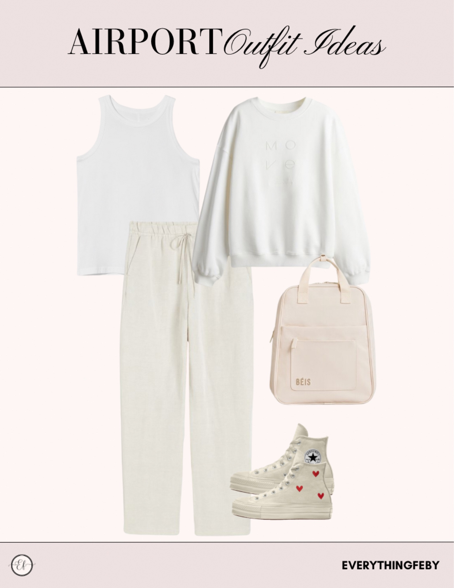 Airport Outfit Ideas

Casual outfit ideas / ootd / travel outfit / loungewear / lounge set / linen pants / sweatshirt / white tee / white tank top / converse shoes / chunky shoes / backpack / beis bag / platform shoes / it girl fashion / neutral style / minimalist style 

#LTKtravel #LTKU #LTKstyletip