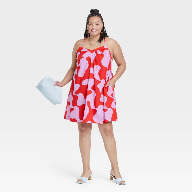Women's Plus Size Sleeveless Cross Back Woven Dress - Ava & Viv™ | Target