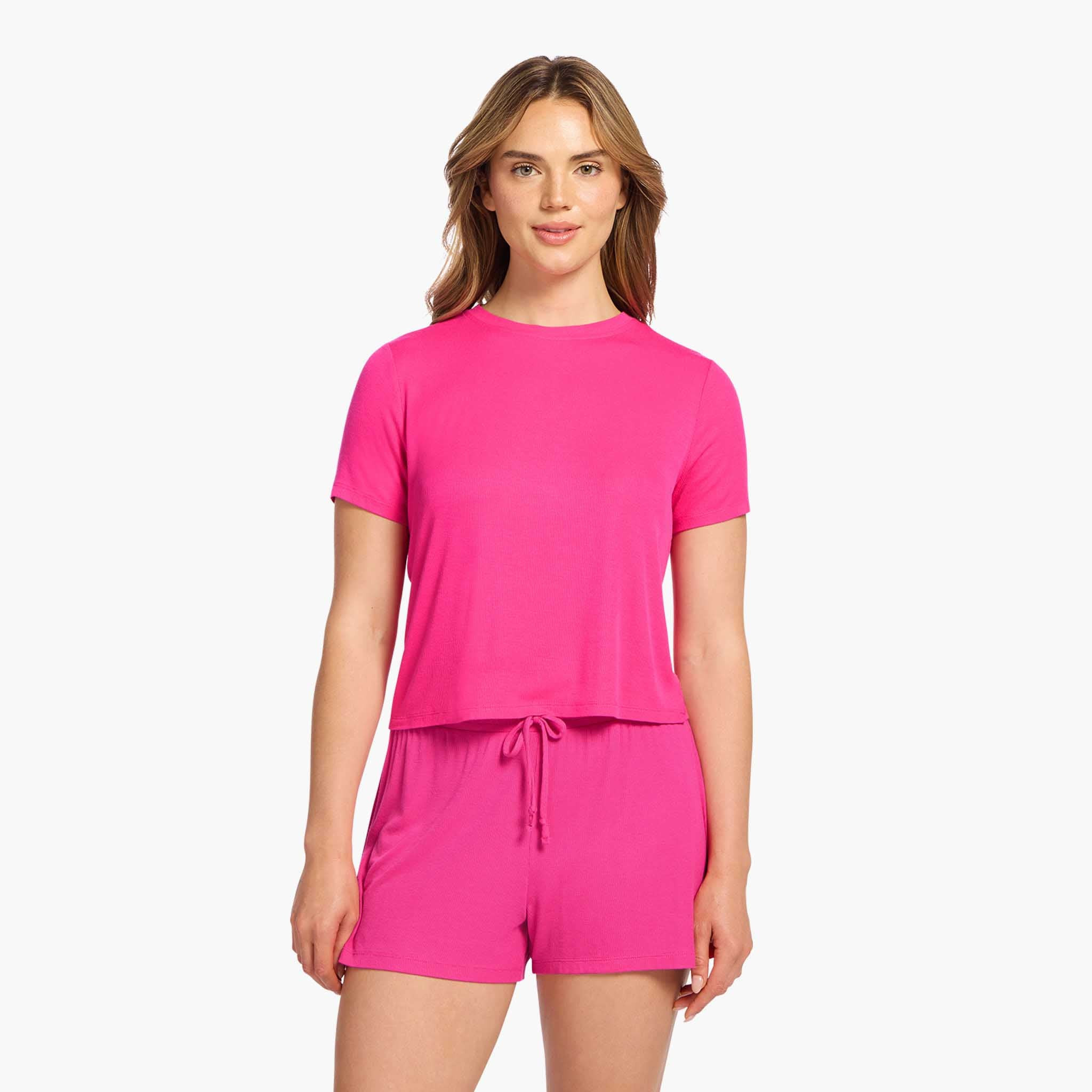 Ribbed Pajama Short Set | Coffee | Nuuds US