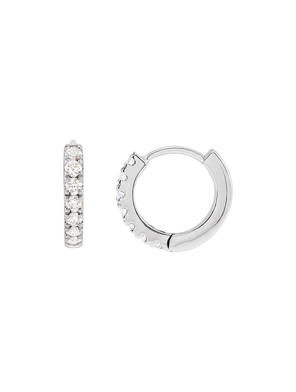 Diamond Huggie Hoops | Lillian M. Collection