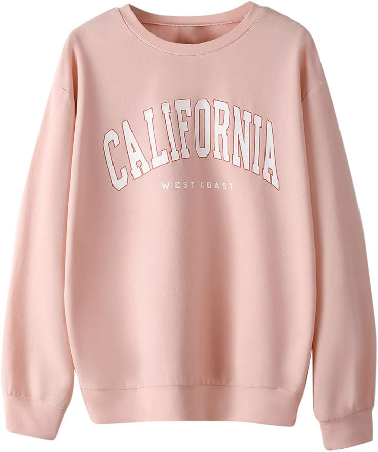 SheIn Women's Crewneck Letter Print Sweatshirt Pullover Top | Amazon (US)