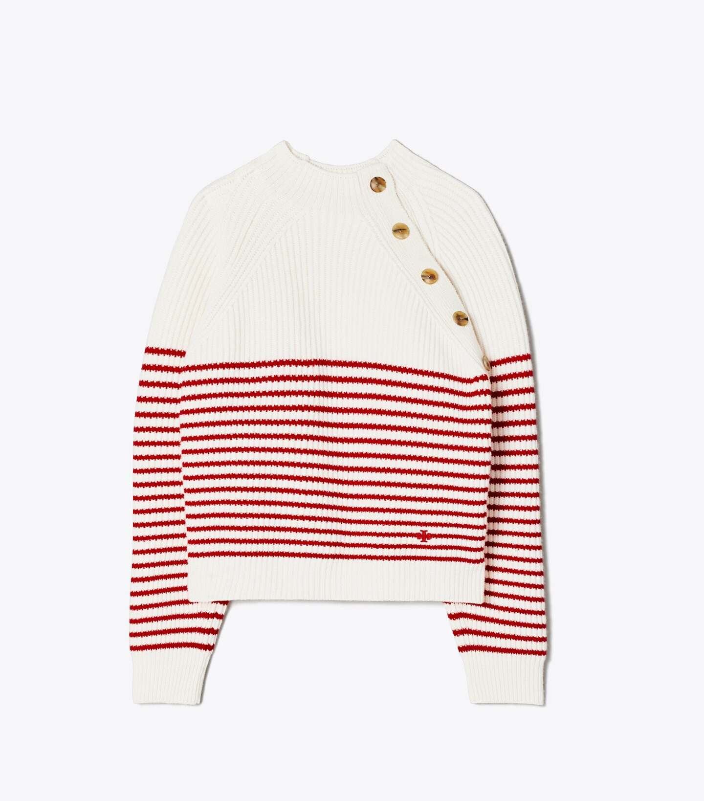 BRETON-STRIPE MERINO MOCKNECK SWEATER | Tory Burch (US)