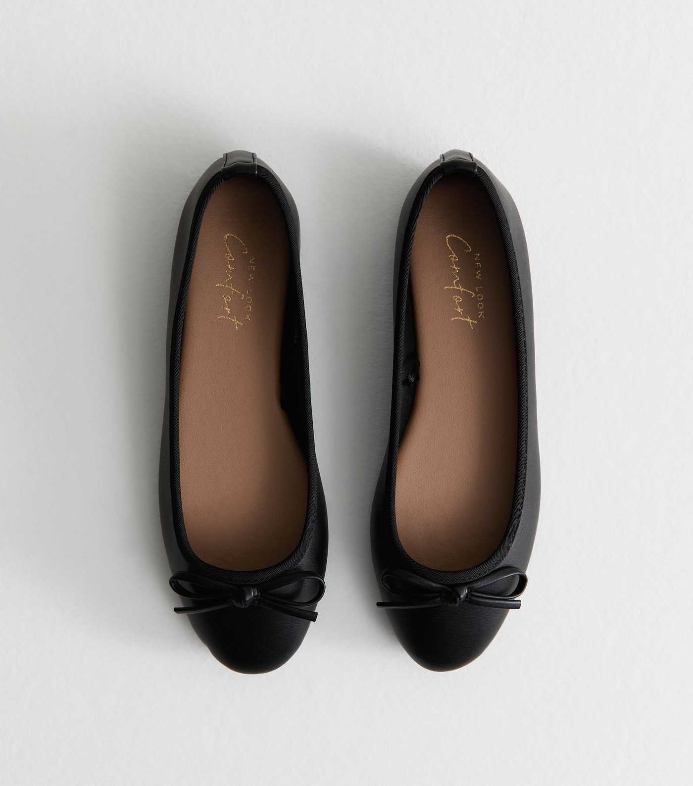 Black Faux Leather Classic Ballet Pumps | New Look | New Look (UK)