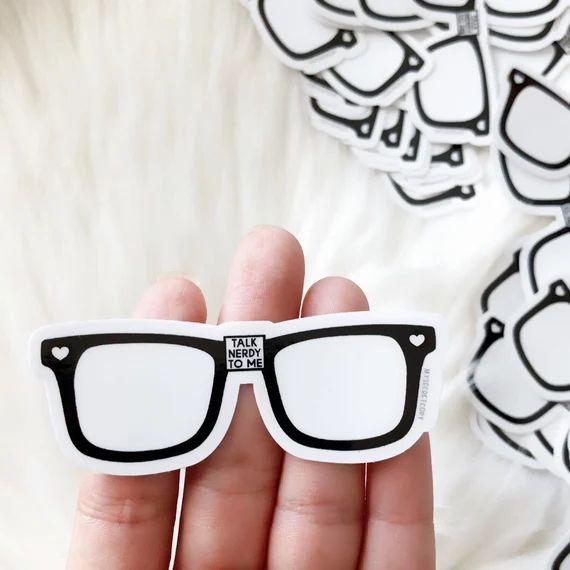 Nerd Sticker  Glasses Sticker  Bookworm Sticker  Book Lover - Etsy | Etsy (US)