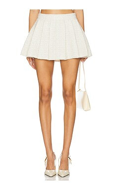 MORE TO COME Ashtyn Tweed Mini Skirt in Cream Multi from Revolve.com | Revolve Clothing (Global)