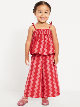 Sleeveless Printed Top and Wide-Leg Pants Set for Toddler Girls | Old Navy | Old Navy (US)