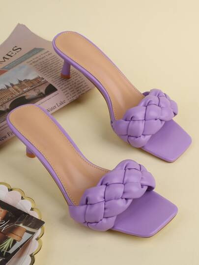 Braided Design Stiletto Heeled Mule Sandals | SHEIN