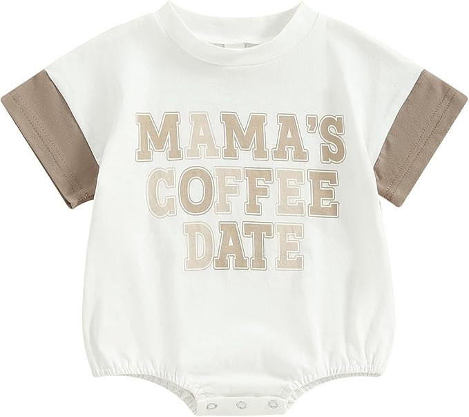 Baby Boy Bubble Romper Daddys/Mamas Lil Dude Color Block Short Sleeve Oversized Bodysuit Newborn ... | Amazon (US)