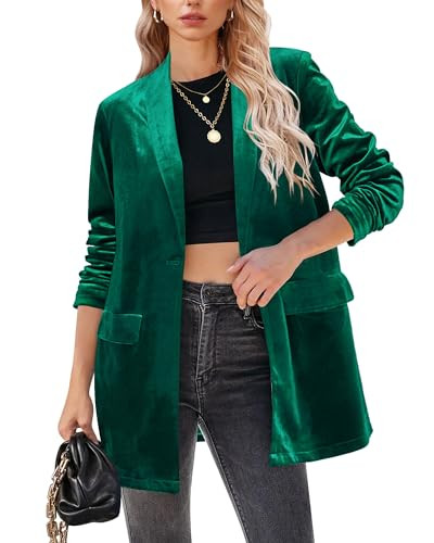 GRAPENT Green Suit Women Womens Suit Jacket Office Clothes for Women Casual Work Outfits for Women Womens Office Attire Dark Green XX-Large Size 20 Size 22 | Amazon (US)