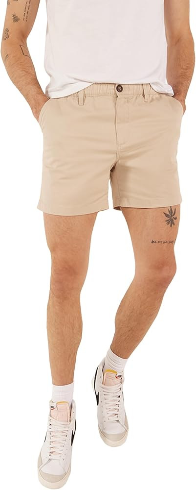 Chubbies Chino Shorts Men 5.5 Inch - Mens Shorts Casual with Elastic Waistband, Side and Back Poc... | Amazon (US)