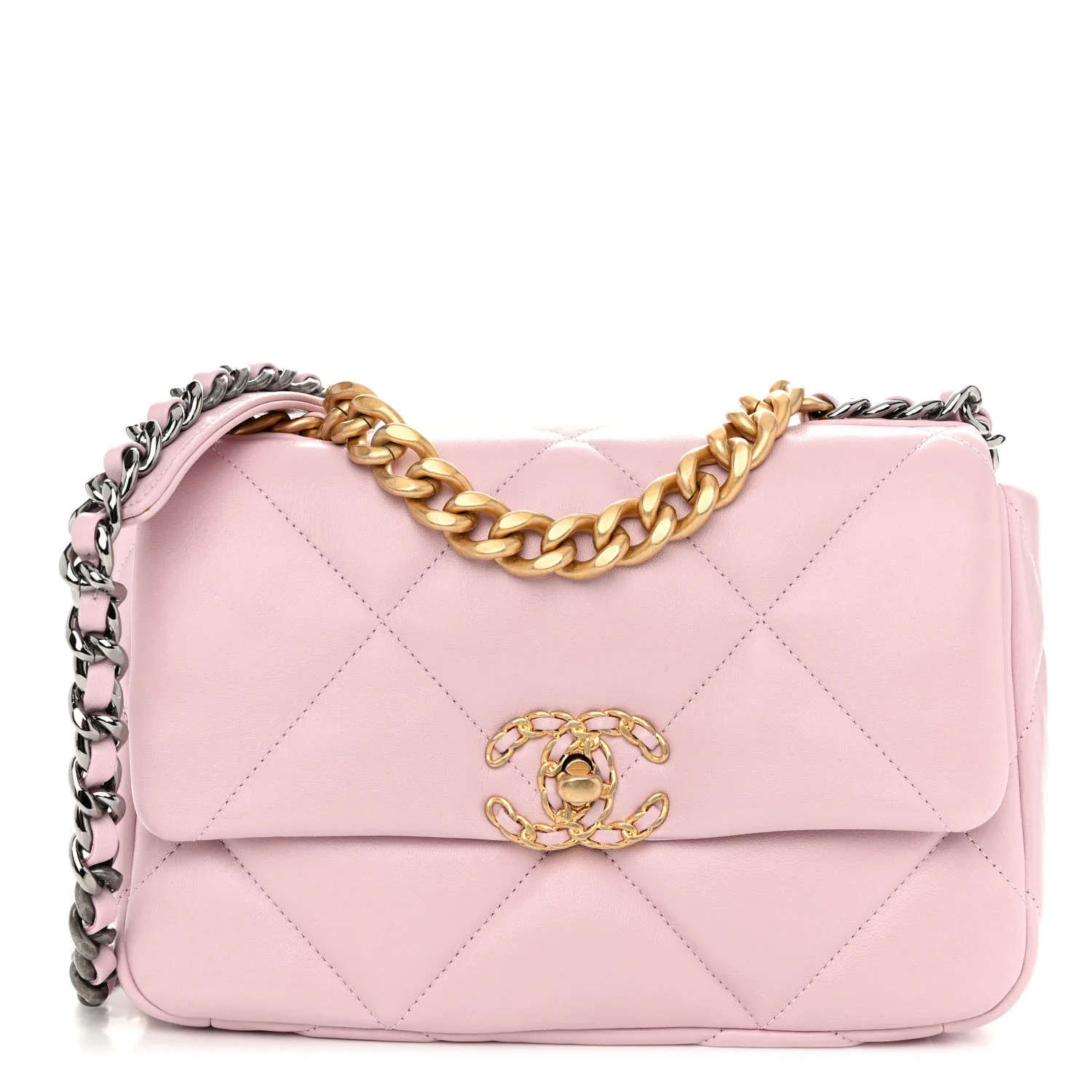 Lambskin Quilted Medium Chanel 19 Flap Light Pink | FASHIONPHILE (US)
