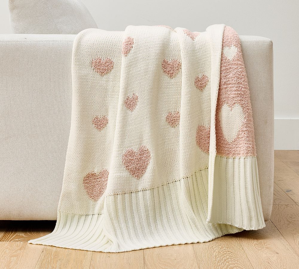 Petit Amour Knit Jacquard Throw | Pottery Barn (US)