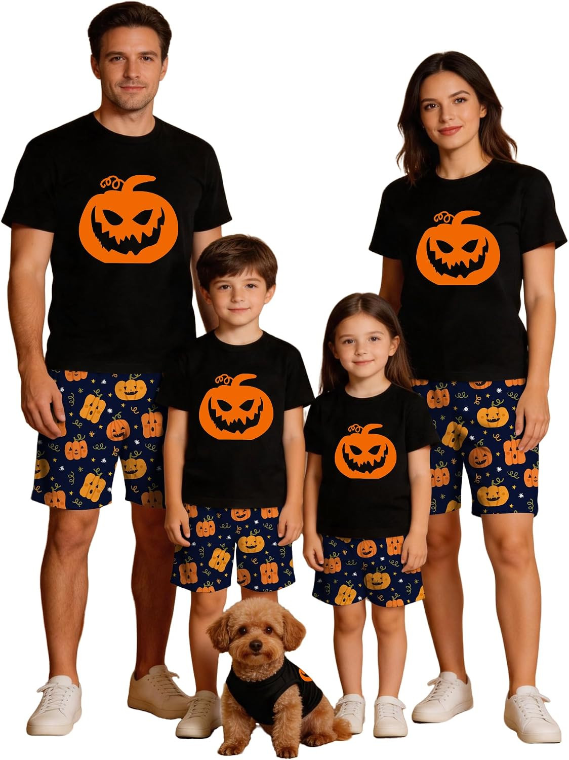TEERAPHIQUE 2Pcs Halloween Pajamas for Family,Holiday PJS Matching Sets,Jammies for Couples,T-Shirt and Shorts | Amazon (US)