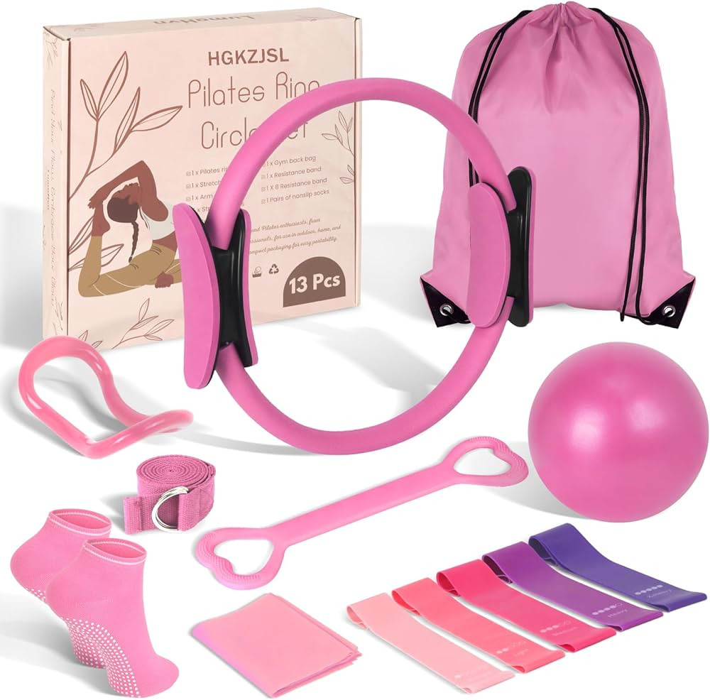 Home Pilates Essentials Kit for Women,Pilates Equipment Set with 9 Inch Yoga Ball,Figure 8 Resist... | Amazon (US)