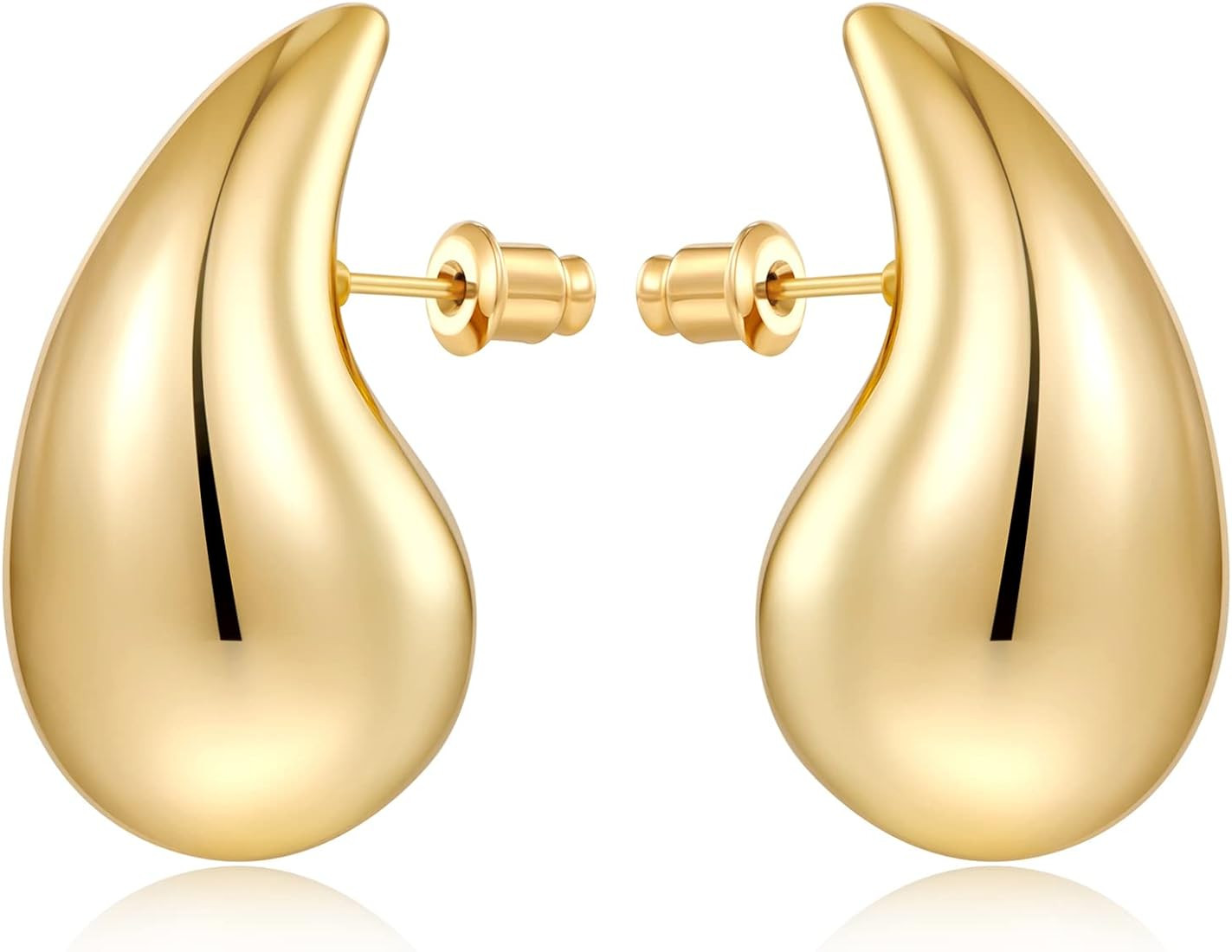 MUYAN Waterdrop Earrings for Women,Chunky Gold Silver Drop Earrings Fashion Jewelry Gift | Amazon (US)