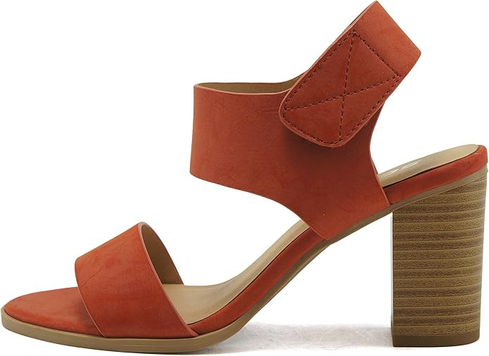 Soda Wait-A ~ Women Open Round Toe Chunky Heel Ankle Strap High Heel Dress Sandals | Amazon (US)