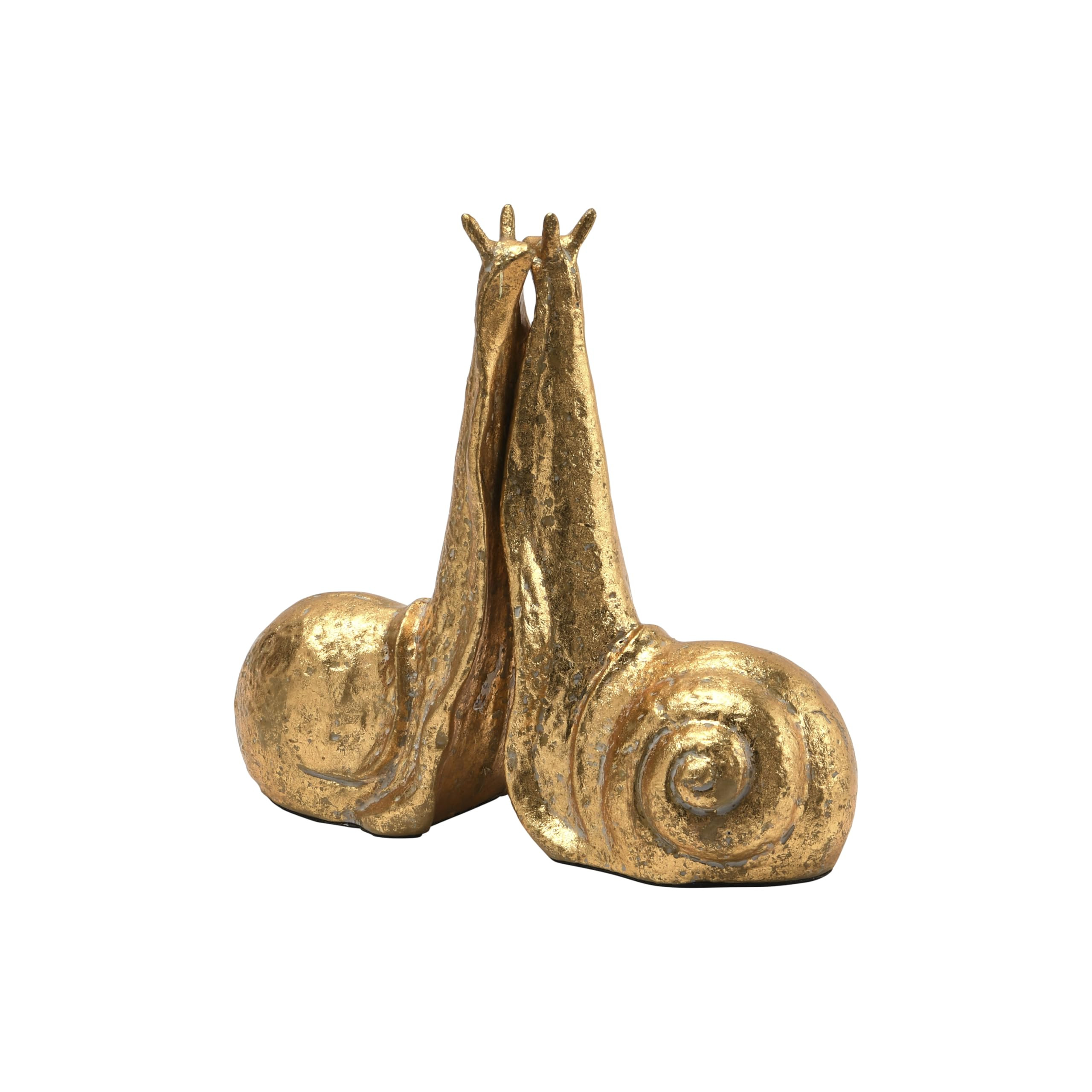 Creative Co-Op Decorative Distressed Cast Metal Snail Bookends, Gold, Set of 2 | Amazon (US)