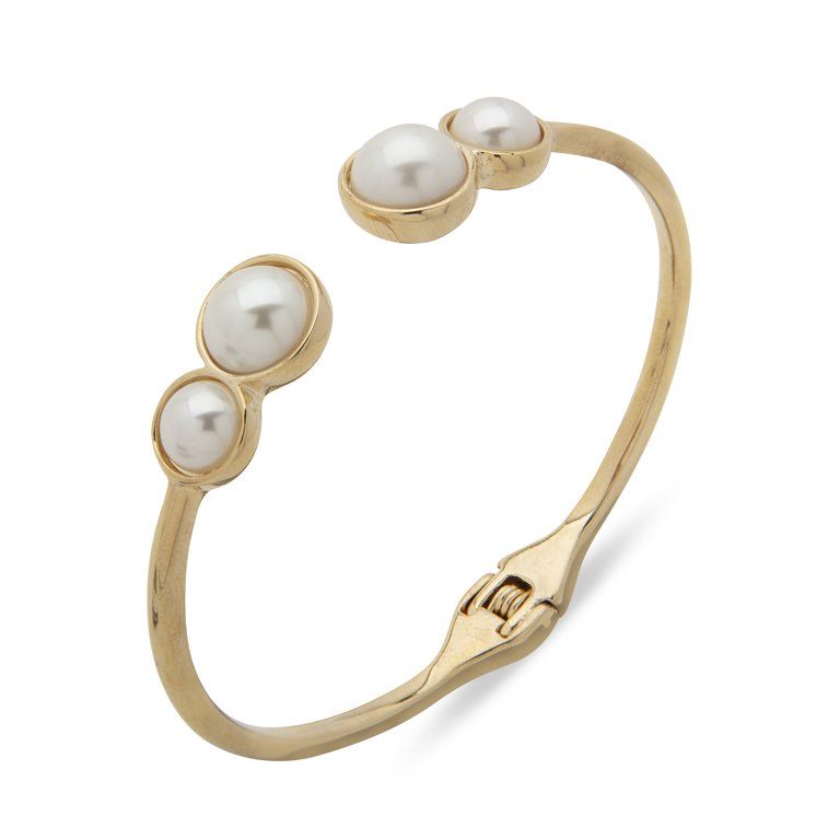Pappagallo Womens Gold Tone Pearl Hinge Bracelet - Walmart.com | Walmart (US)