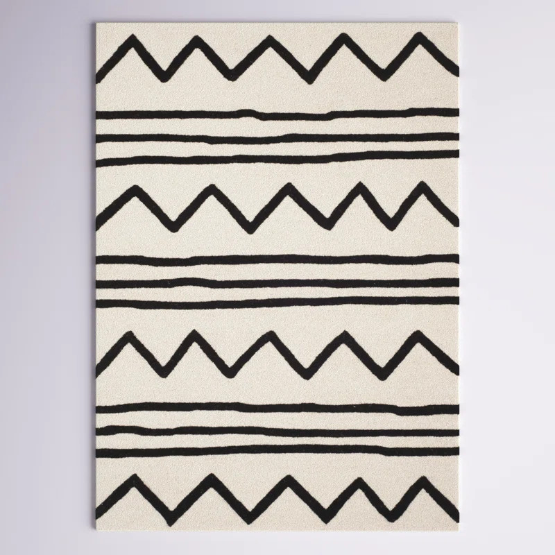 Santario Chevron Handmade Hand Tufted Wool Rug | Wayfair North America