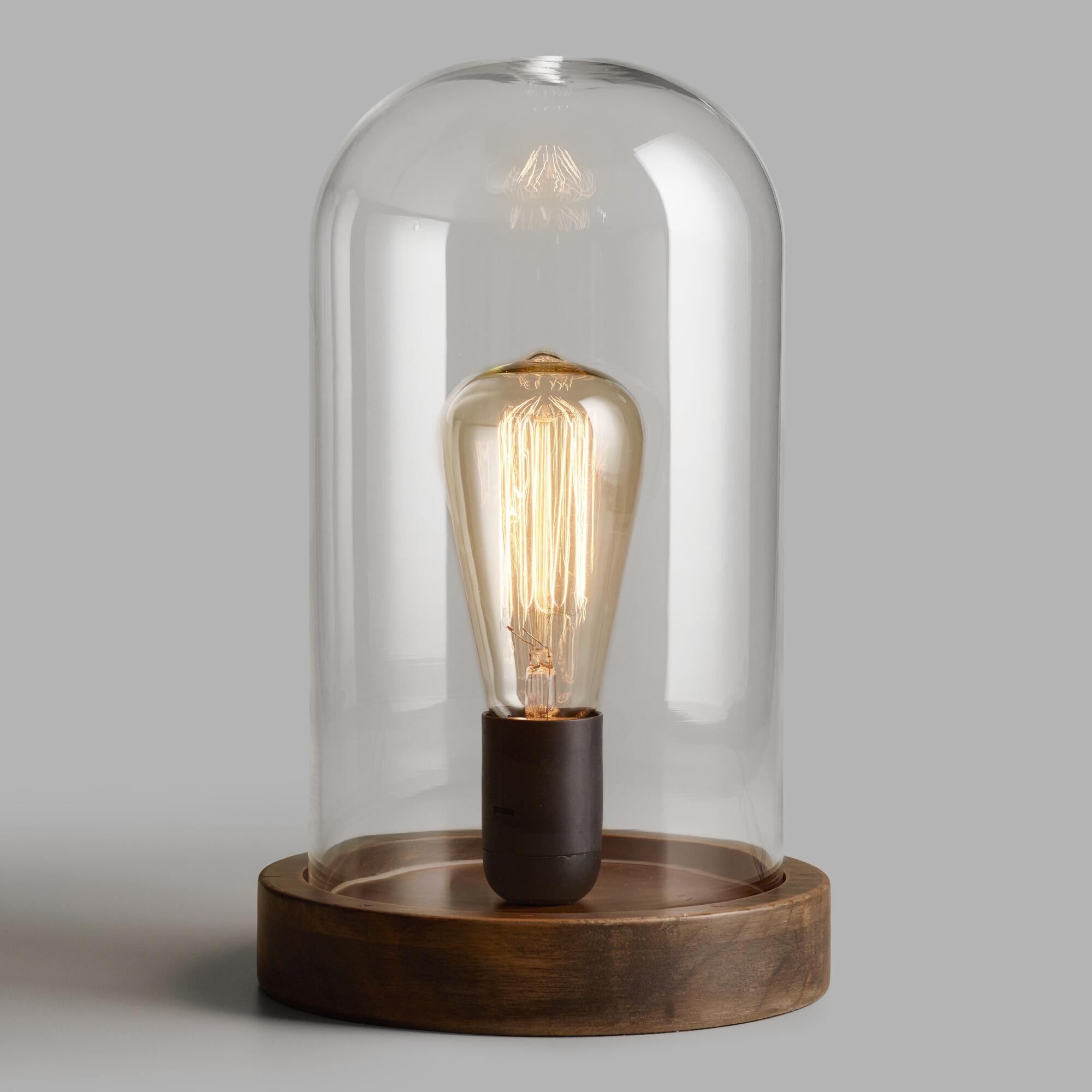 Edison Glass Cloche Table Lamp: Brown by World Market | World Market