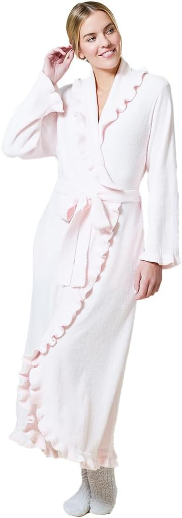 Softies Women's Ultra Soft Ruffle Ankle-Length Chenille Robe, Lightweight, Side Seam Pockets | Amazon (US)