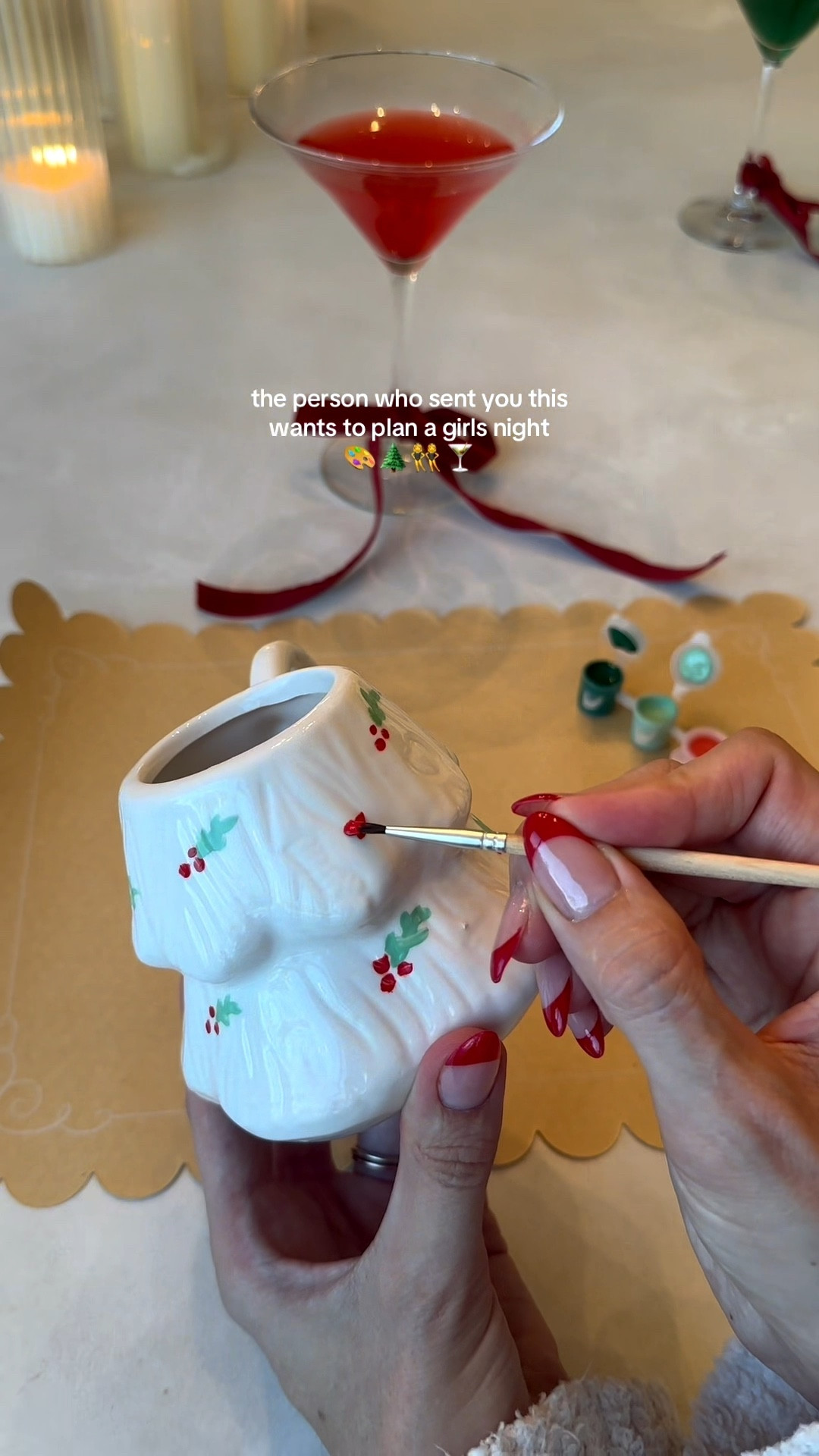 Girls night in craft idea: paint your own Christmas tree mugs 

#LTKHoliday #LTKParties #LTKSeasonal