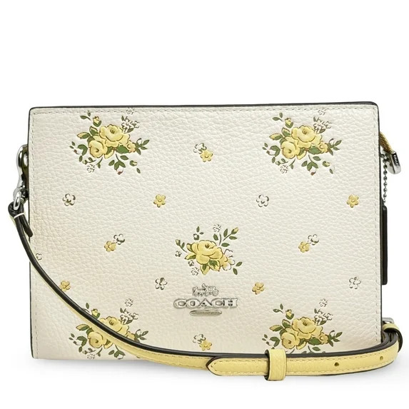 Coach Women's Small Slim Top Zip Crossbody Bag with Floral Print (Chalk Multi) - Walmart.com | Walmart (US)