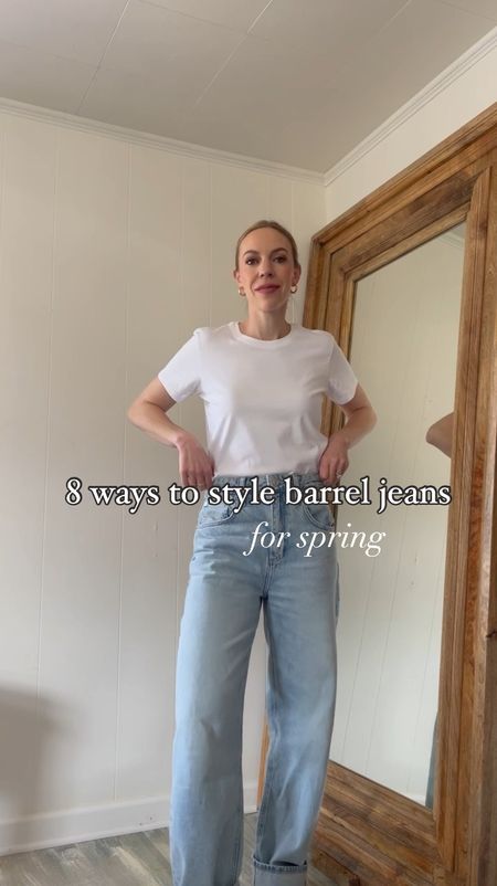 Barrel jeans, spring outfits, denim trends, cuffed denim, style over 40, style tips

#LTKVideo #LTKover40 #LTKstyletip